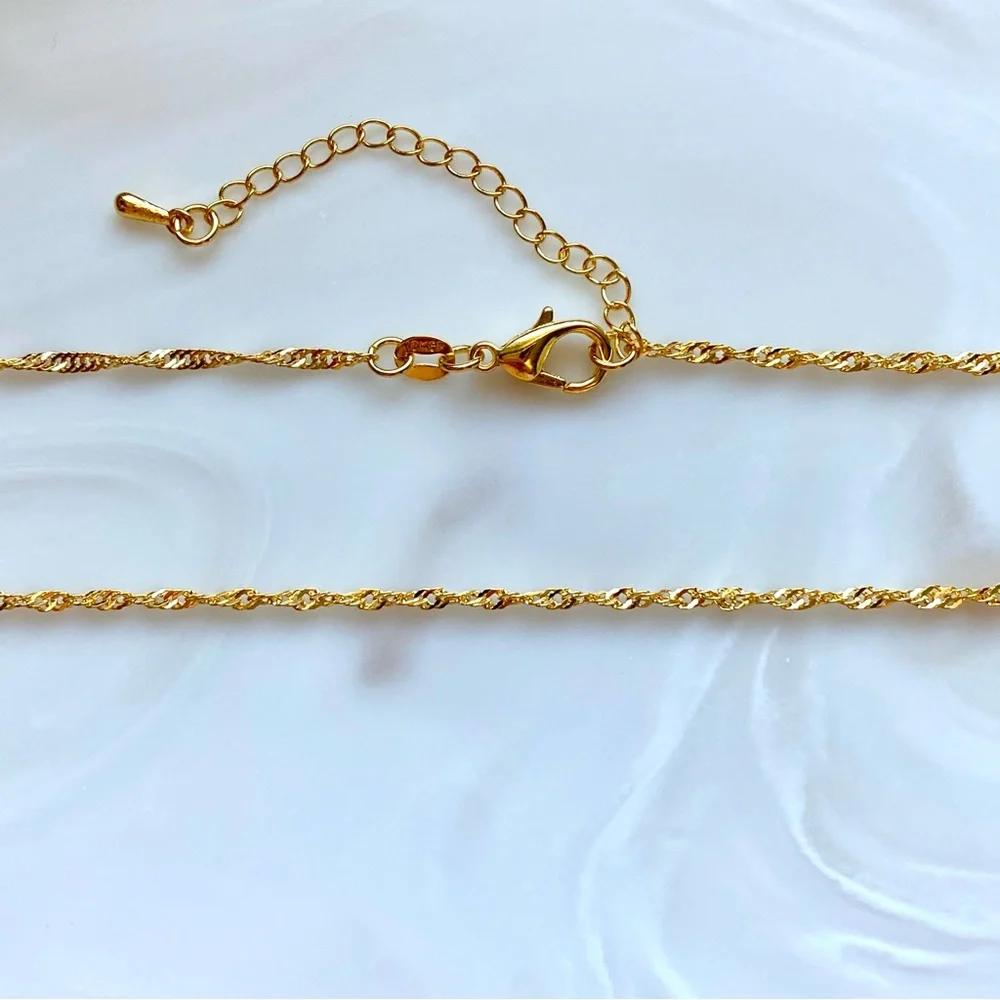 Rose Gold, Gold, Silver plated Wave Chain Necklace for Women